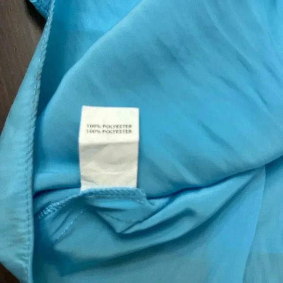 Ramy Brook Hudson Dress Size Small Tropical Blue Halter Tie Top Tiered Ruffle - Picture 6 of 12